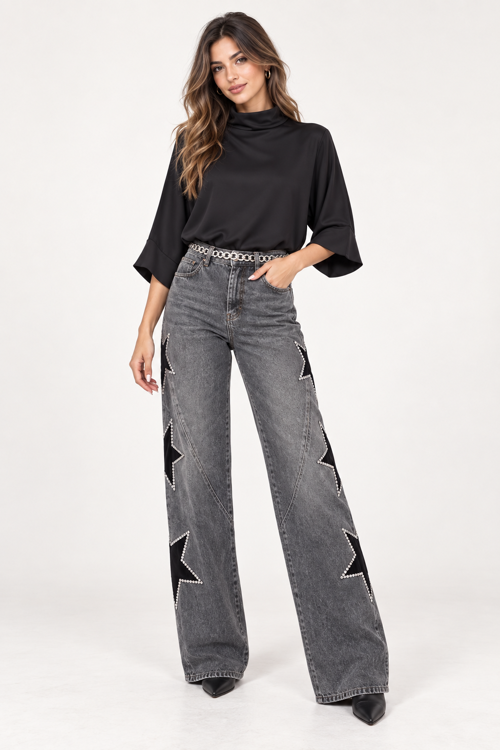 STAR EMBELLISHED JEANS