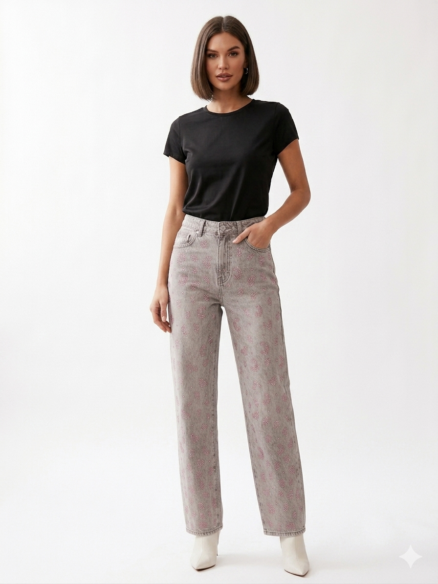 Pink Stardust Baggy τζιν παντελόνι 