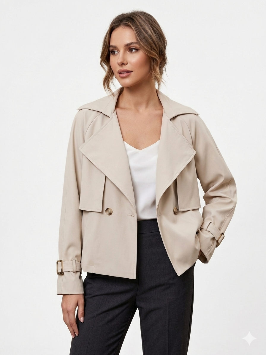 City Chic Cropped Trench μπουφάν