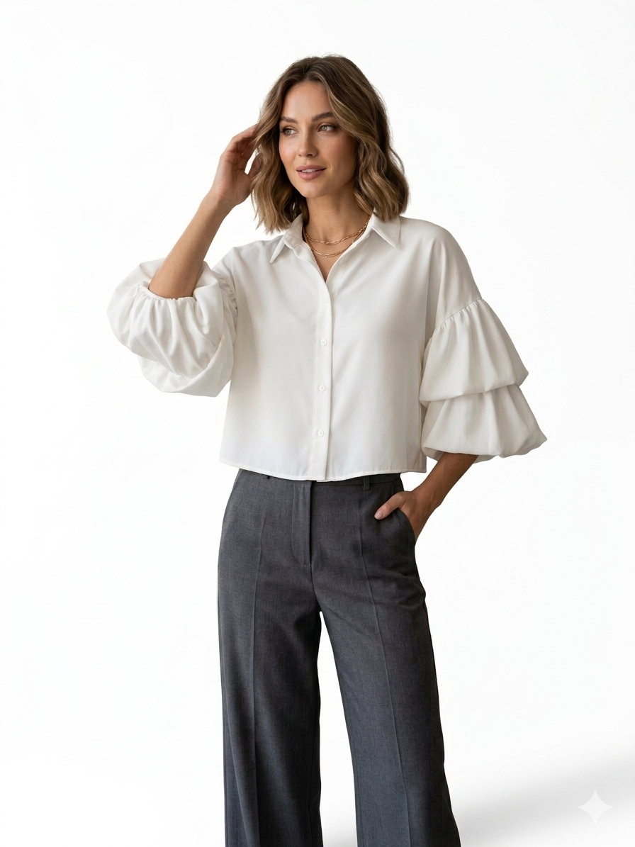 Moda Balloon πουκάμισο 