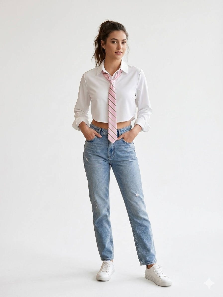 Modern Academy Crop πουκάμισο