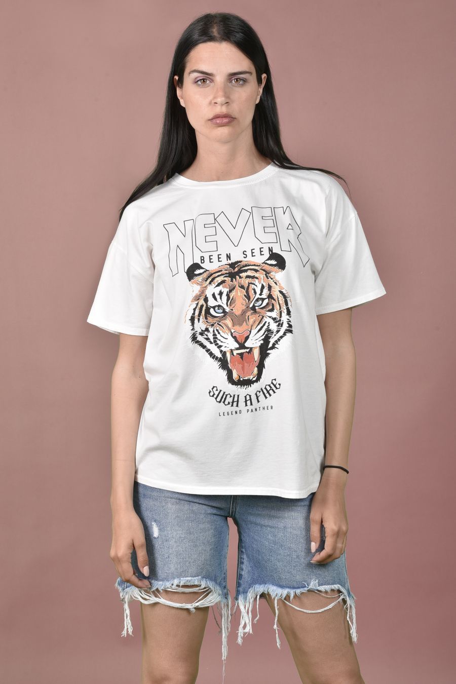 Μπλούζα με στάμπα τίγρη