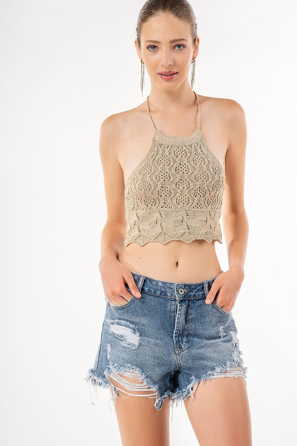 Knitted golden top 
