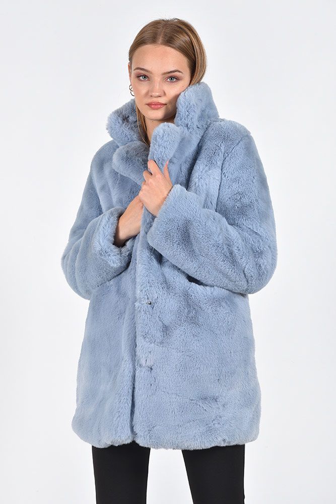 Eco  γούνα midi baby blue