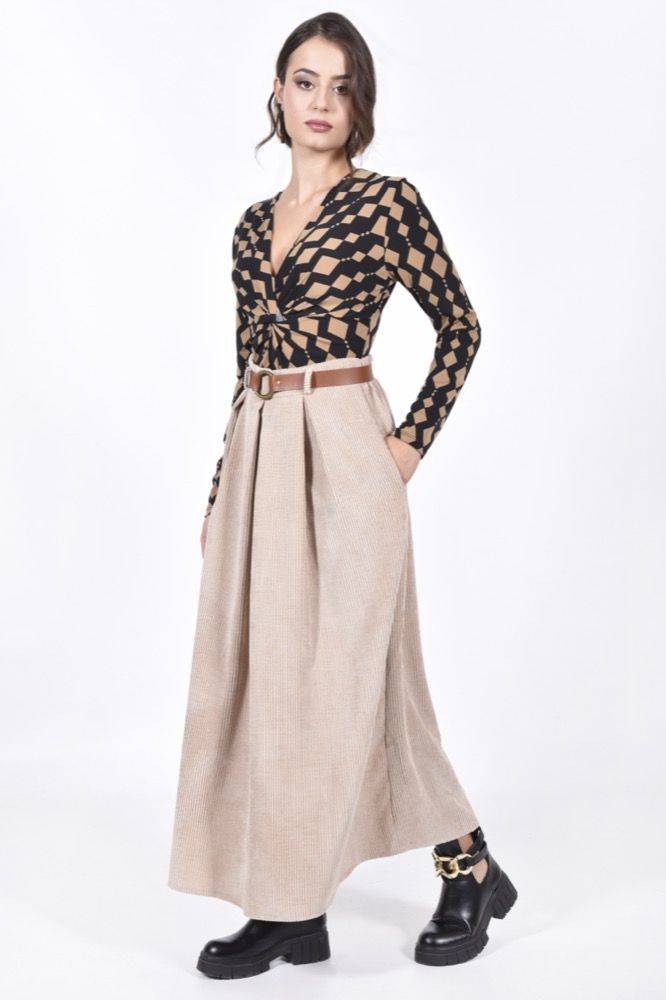 maxi corduroy skirt