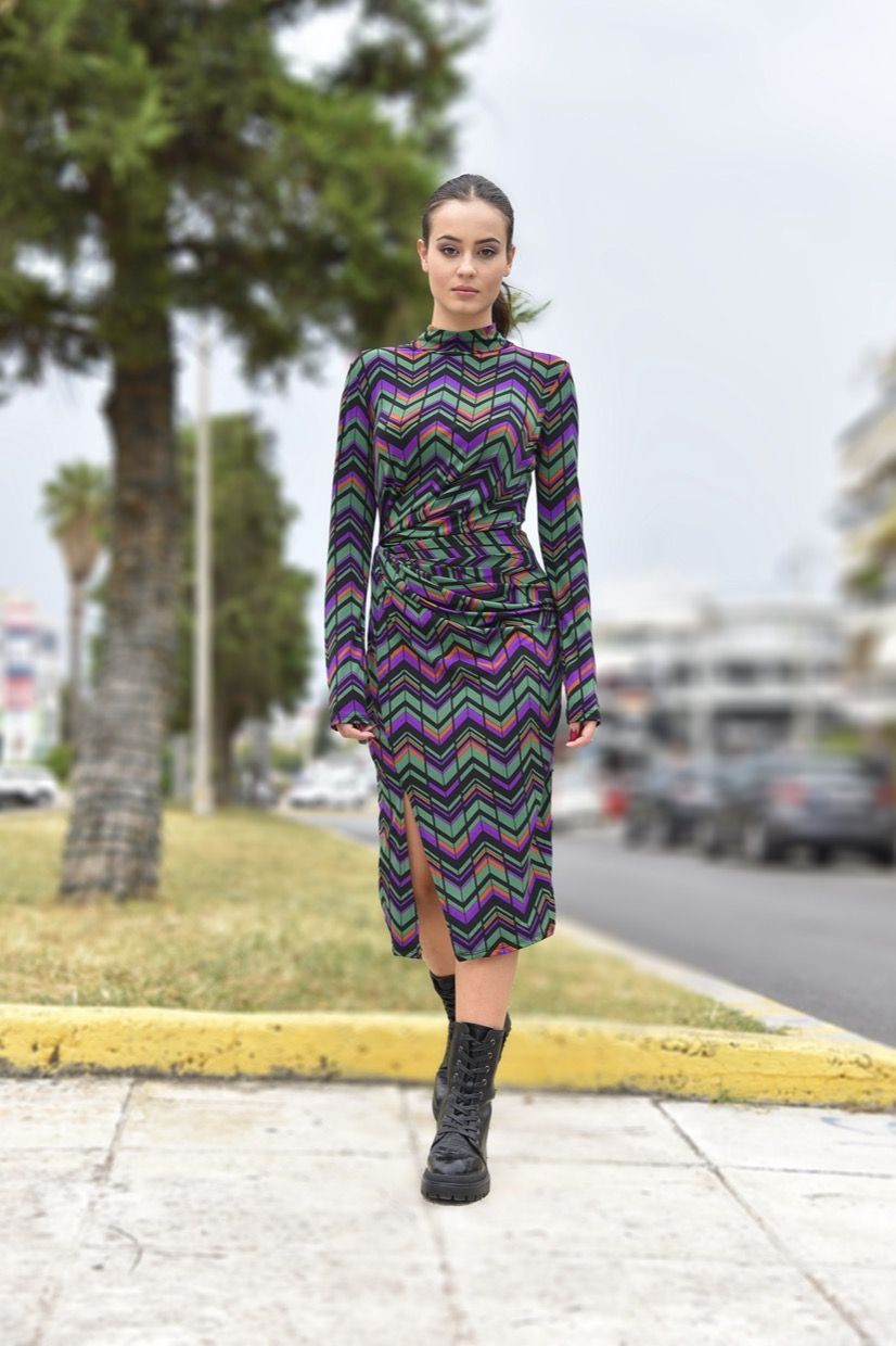 Dress with long sleeves