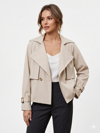 City Chic Cropped Trench μπουφάν