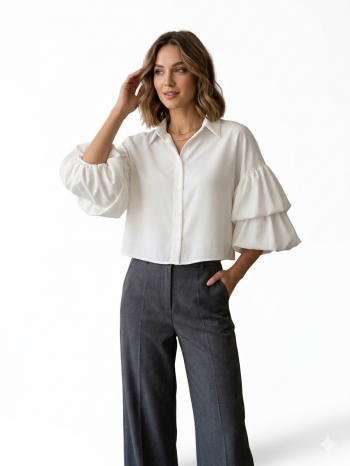 Moda Balloon πουκάμισο 