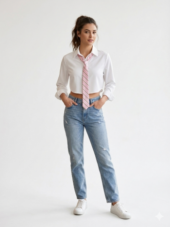 Modern Academy Crop πουκάμισο