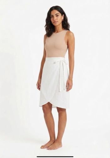Pure Linen Wrap Skirt