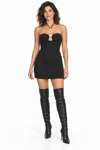 MINI DRESS WITH STATEMENT NECKLACE