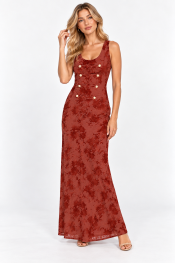Floral Burnout Maxi Dress