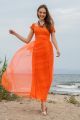 Φόρεμα τούλινο με δαντέλα πορτοκαλί