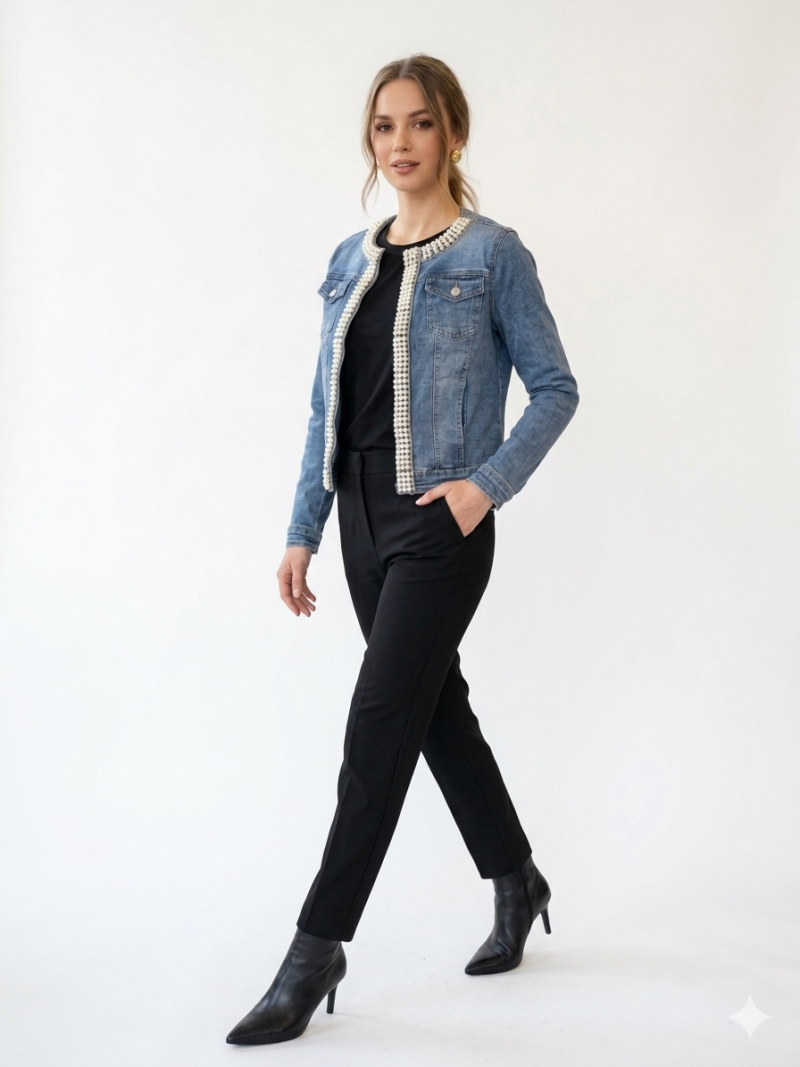 "City Jewel" Denim τζάκετ Φωτογραφία από "City Jewel" Denim τζάκετ
