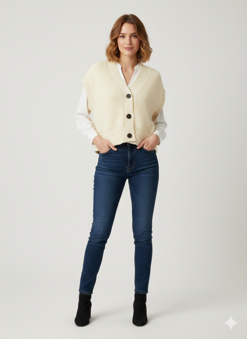 "Ribbed Cropped Knit Vest" Φωτογραφία από "Ribbed Cropped Knit Vest"