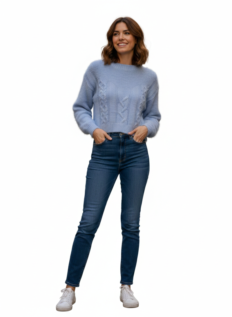 "Skyline cable knit" πουλόβερ Φωτογραφία από "Skyline cable knit" πουλόβερ