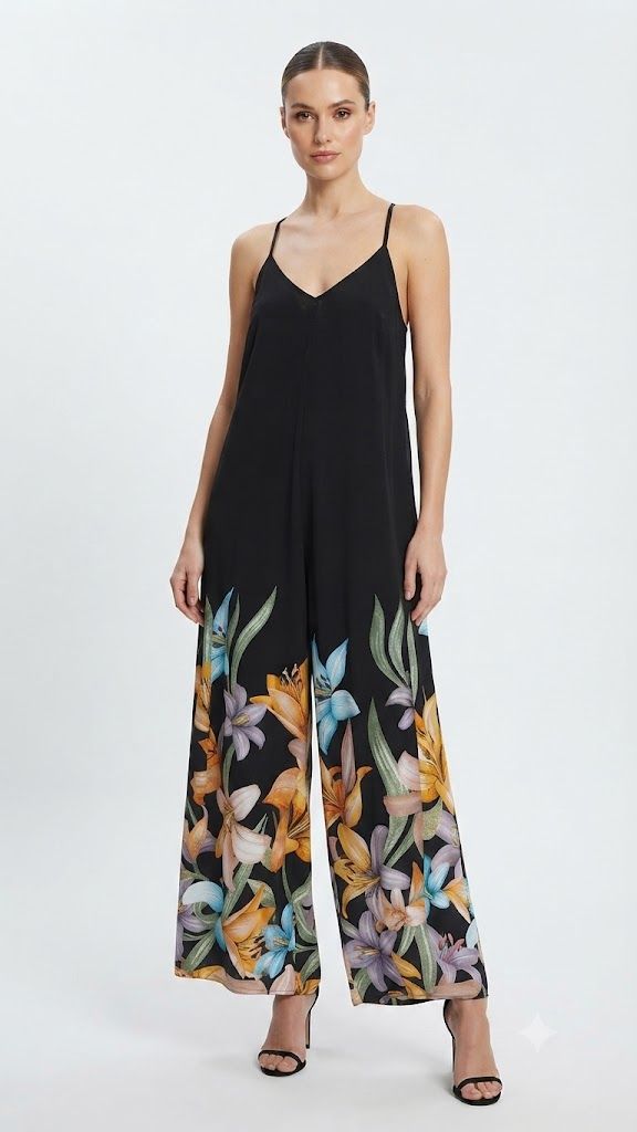 Floral - hem Jumpsuit Φωτογραφία από Floral - hem Jumpsuit