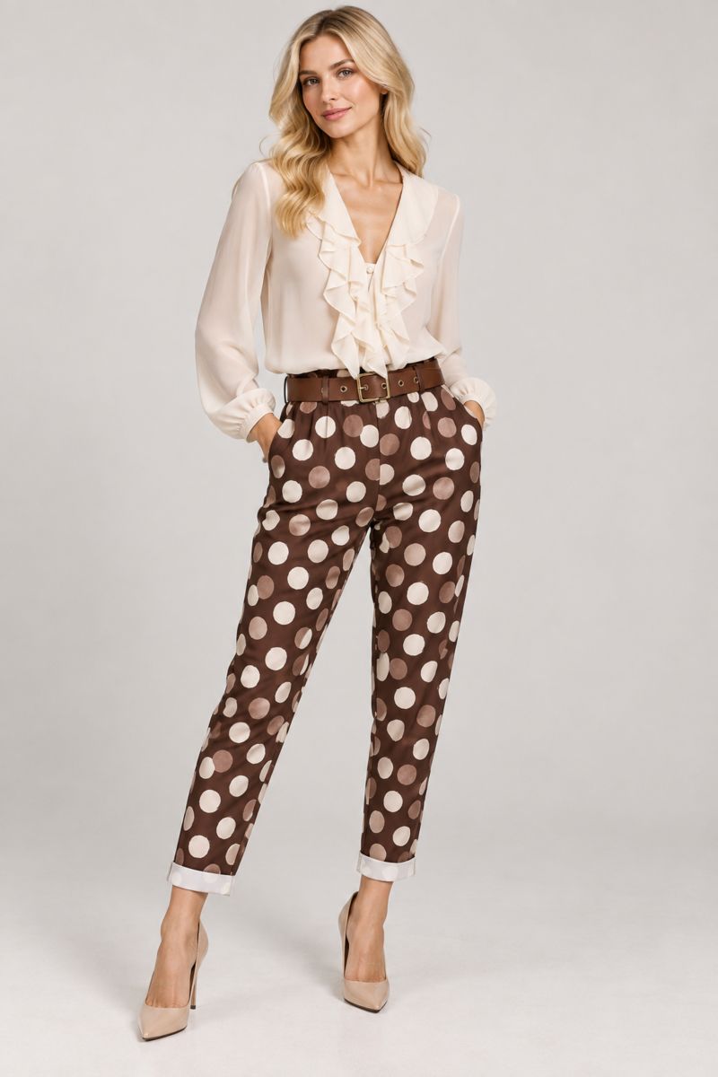 POLKA DOT PANTS WITH BELT Φωτογραφία από POLKA DOT PANTS WITH BELT