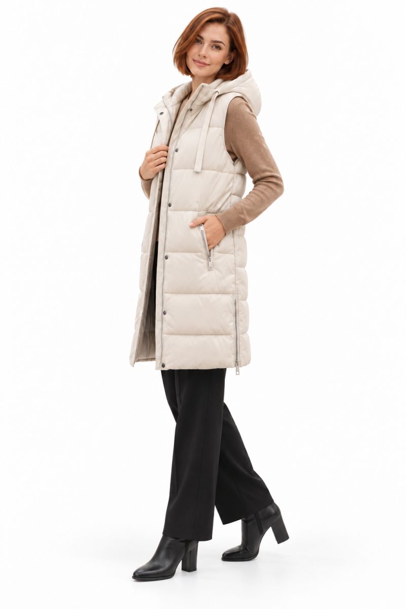 LONG FAUX LEATHER VEST Φωτογραφία από LONG FAUX LEATHER VEST