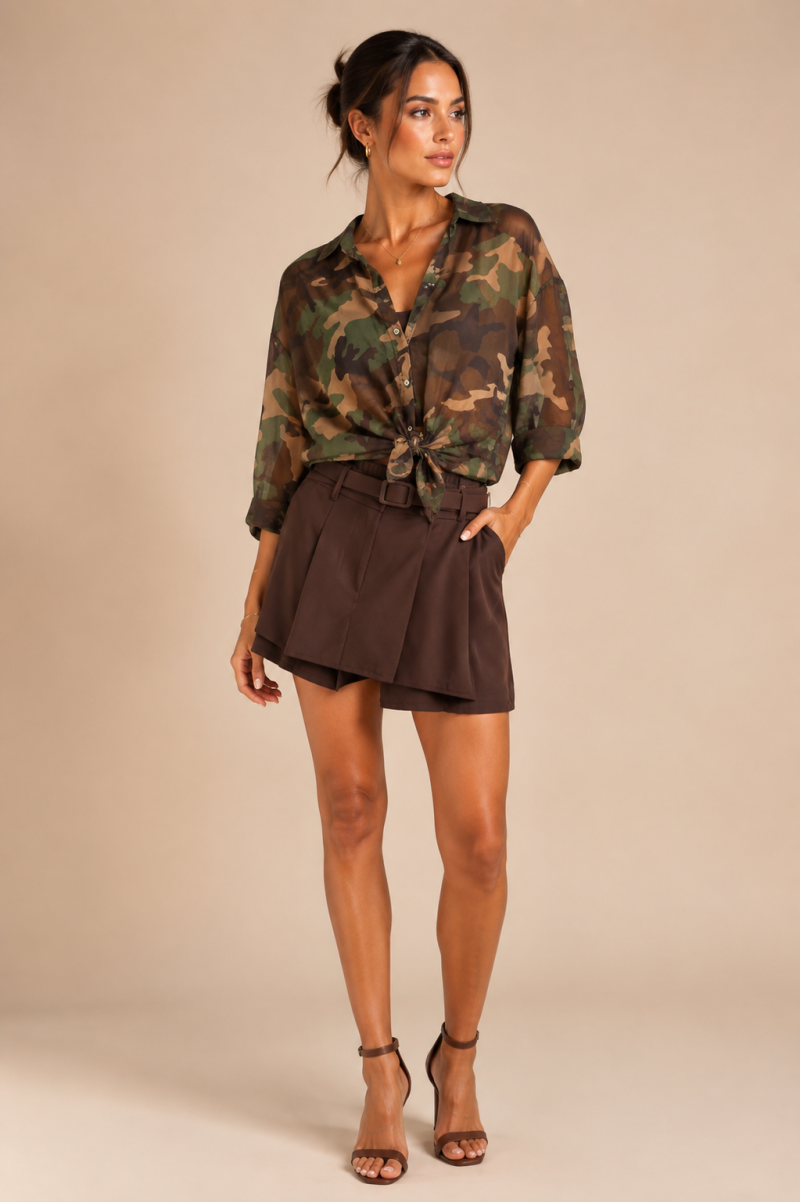 BROWN TAILORED SKORT Φωτογραφία από BROWN TAILORED SKORT