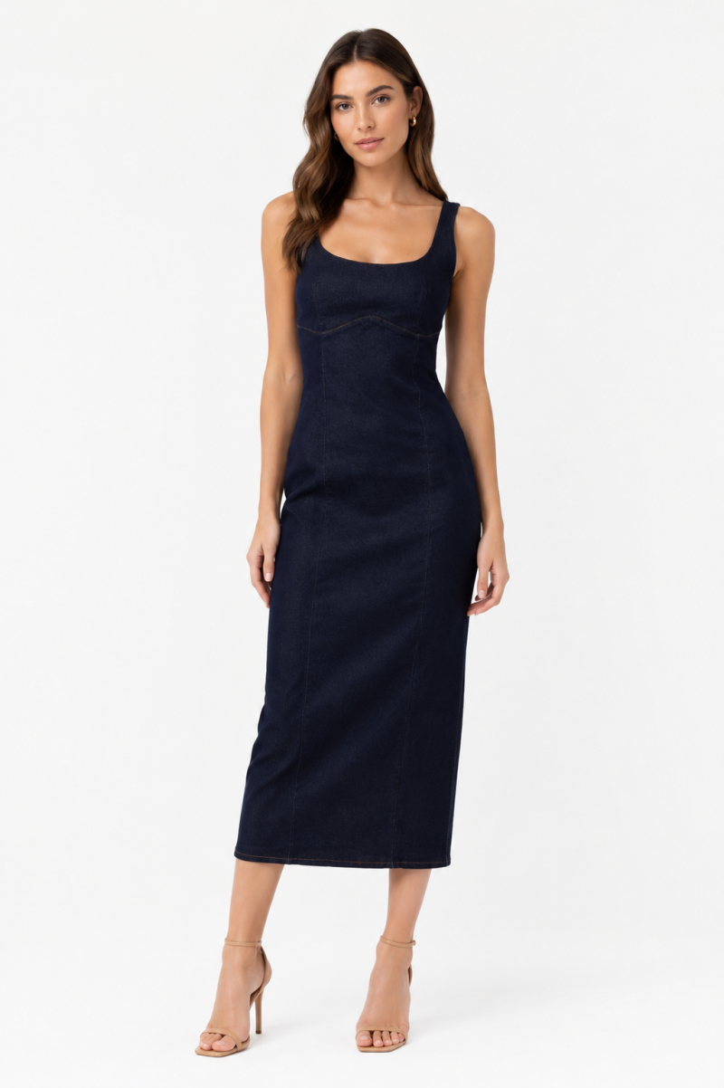 DENIM MIDI DRESS Φωτογραφία από DENIM MIDI DRESS