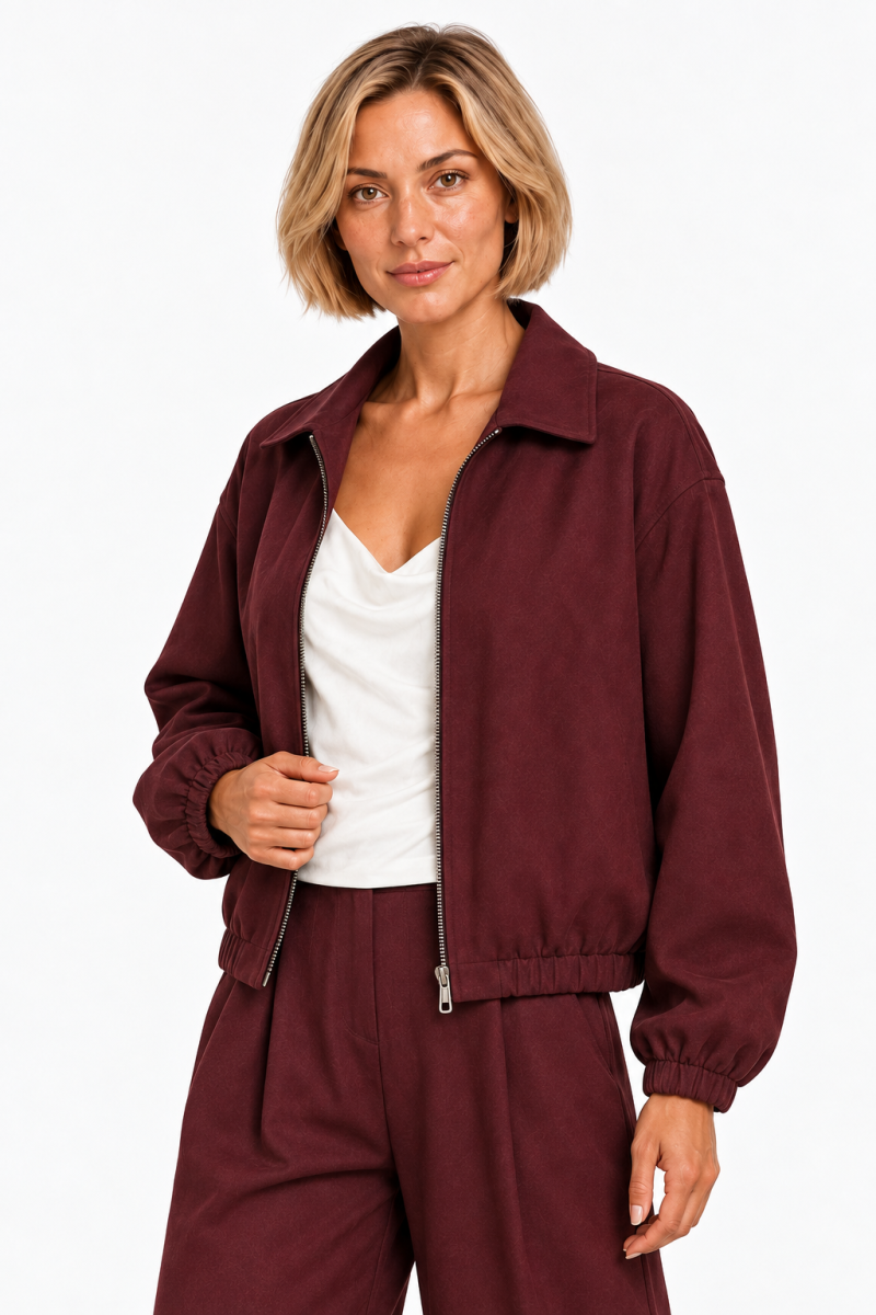 BURGUNDY ZIP UP JACKET Φωτογραφία από BURGUNDY ZIP UP JACKET