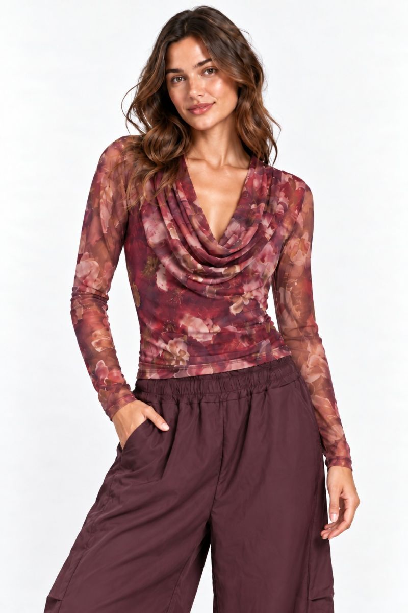 FLORAL COWL NECK Φωτογραφία από FLORAL COWL NECK