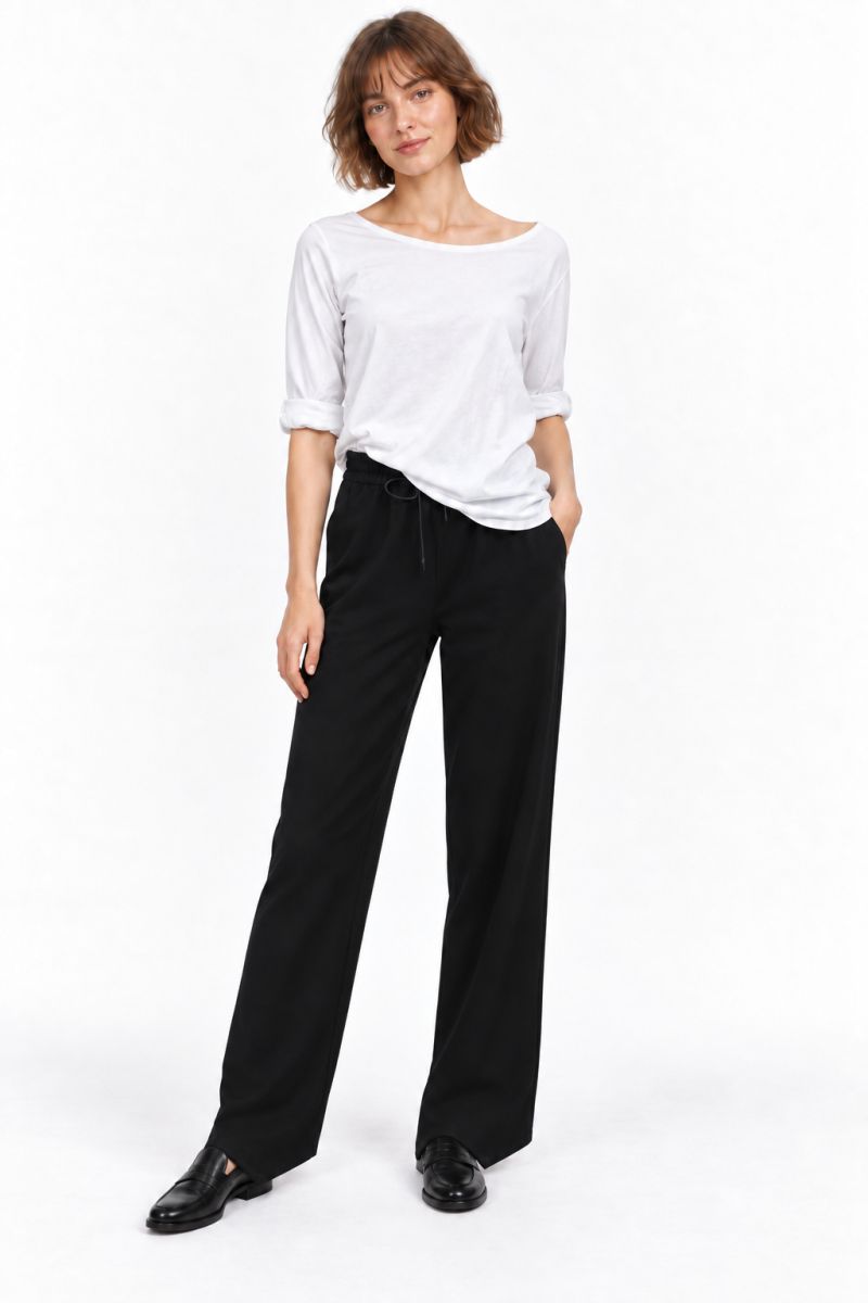 WIDE LEG PANTS WITH DRAWSTRING WAIST Φωτογραφία από WIDE LEG PANTS WITH DRAWSTRING WAIST